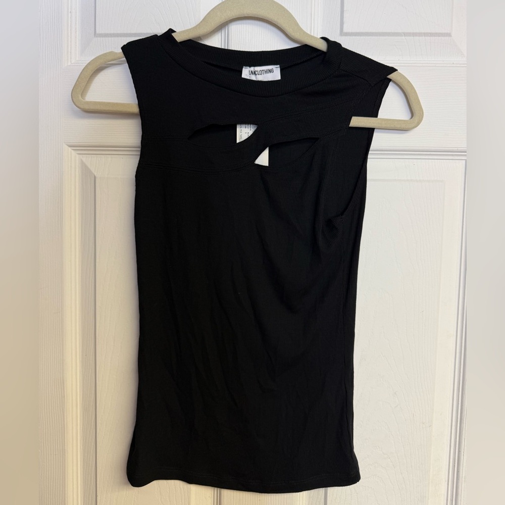 Evereve LNA Luna Rib Tank Tank In Black New With Tags Size Small - Picture 10 of 10